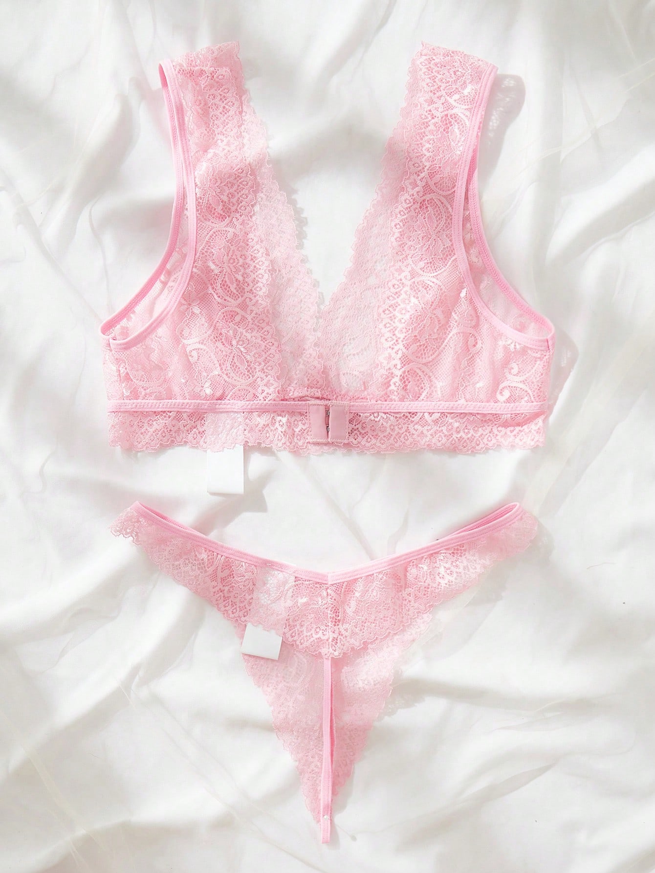 Rosa Spitzen-Lingerie-Set Tran – Lace Bralette Set Bewertung und Preis